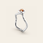 The Curve Ring with Spessartite Garnet in 18k White Gold