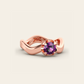 The Smooth Curve Ring with Purple Garnet in 18k Rose Gold