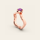 The Smooth Curve Ring with Purple Garnet in 18k Rose Gold