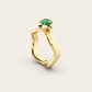 The Smooth Curve Ring with Tsavorite Garnet in 18k Yellow Gold