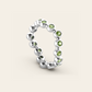 The Eternity Curve Ring with Demantoid Garnets in 18k White Gold