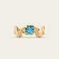 Single Cadence Ring with Blue Zircon in 18k Yellow Gold