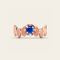 Double Cadence Ring with Blue Sapphire in 18k Rose Gold