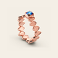Double Cadence Ring with Blue Sapphire in 18k Rose Gold