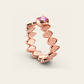 Double Cadence Ring with Pink Sapphire in 18k Rose Gold