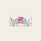 Double Cadence Ring with Pink Sapphire in 18k White Gold