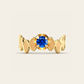 Double Cadence Ring with Blue Sapphire in 18k Yellow Gold