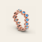 Double Cadence Eternity Ring with Blue Zircons in 18k Rose Gold