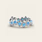 Double Cadence Eternity Ring with Blue Zircons in 18k White Gold