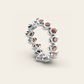 Double Cadence Eternity Ring with Spessartite Garnets in 18k White Gold