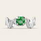 Single Cadence Ring with Tsavorite Garnet in 18k White Gold