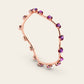 The Curve Bangle with Purple Garnets in 18k Rose Gold